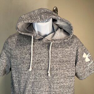 Under Armour Men's gray marled short sleeve hooded sweatshirt Hoodie Small S